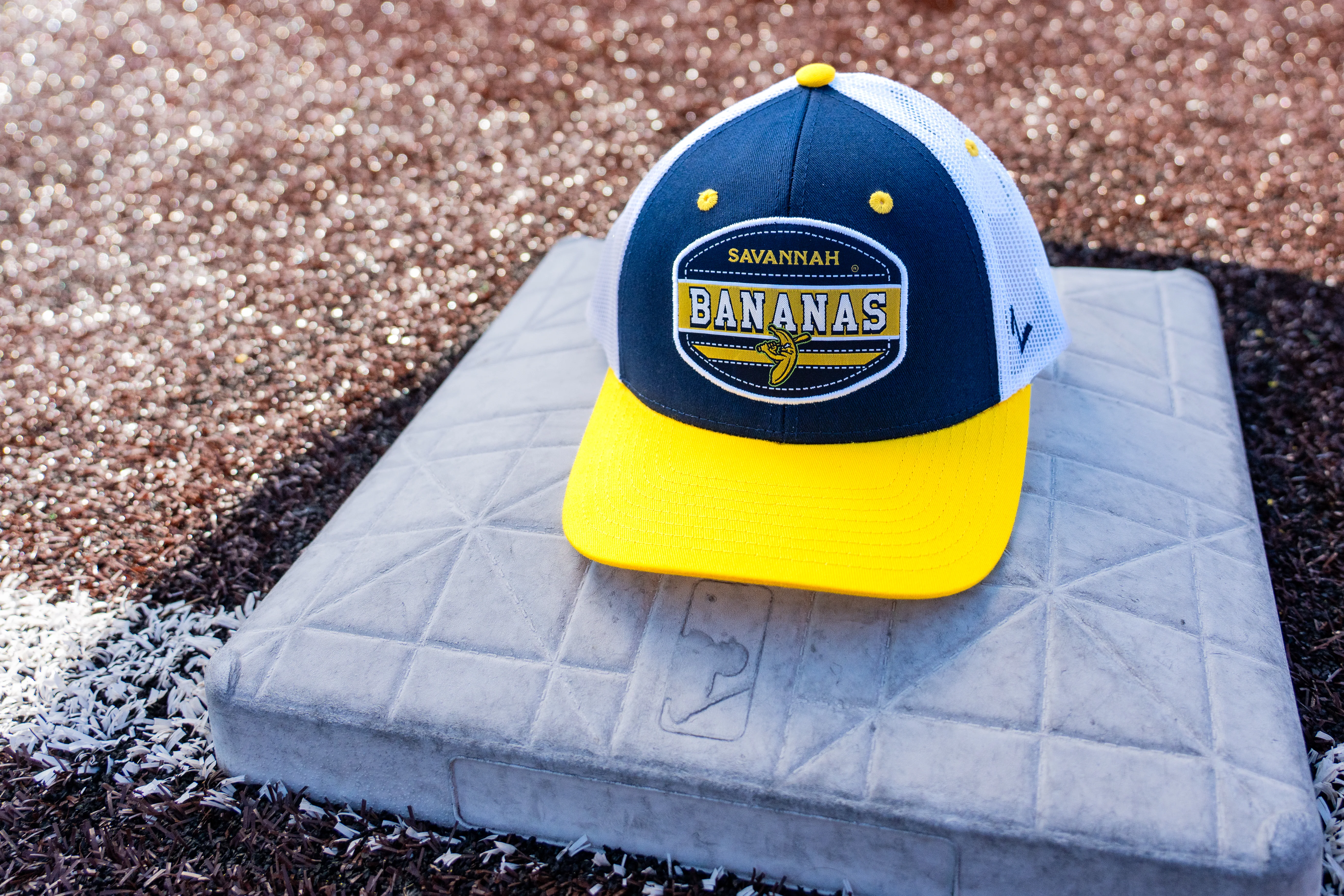 Bananas Zephyr Dakota Patch Adjustable Hat - Navy/Yellow - Image 3