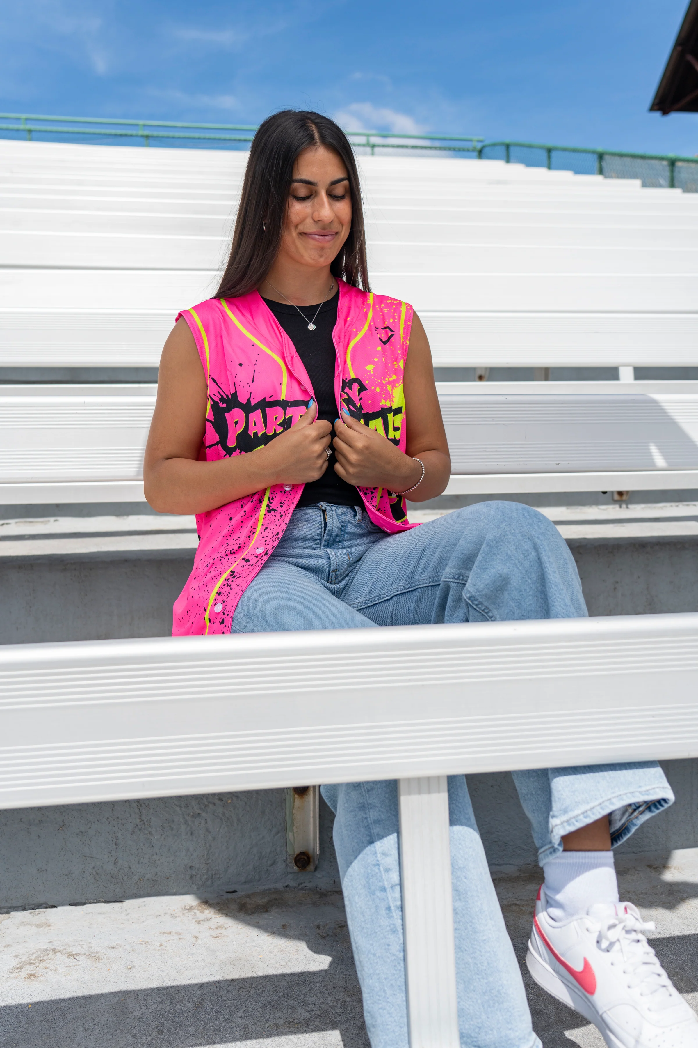Party Animals EvoShield Sleeveless Jersey - Pink Splatter Paint - Image 3