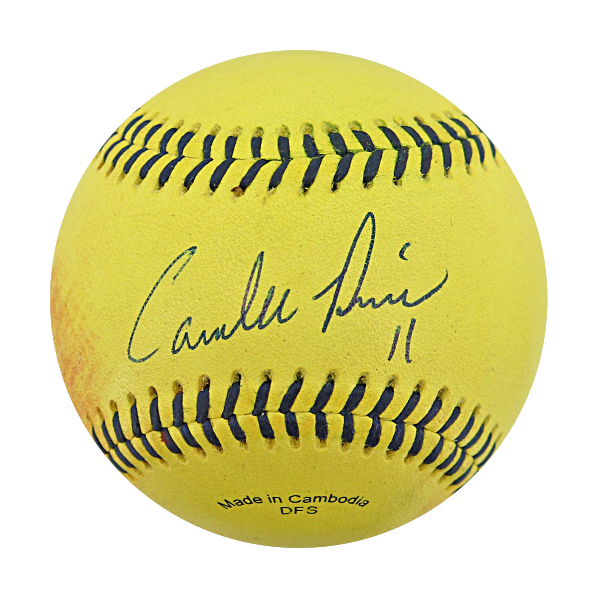 Correlle Prime Autographed Game Used Banana Ball w/Case 7.5.25 Fenway Park