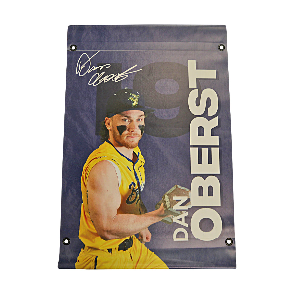 Dan Oberst Autographed Inscribed Savannah Bananas 2024 Grayson Stadium 24"x35" Vinyl Banner - Image 4