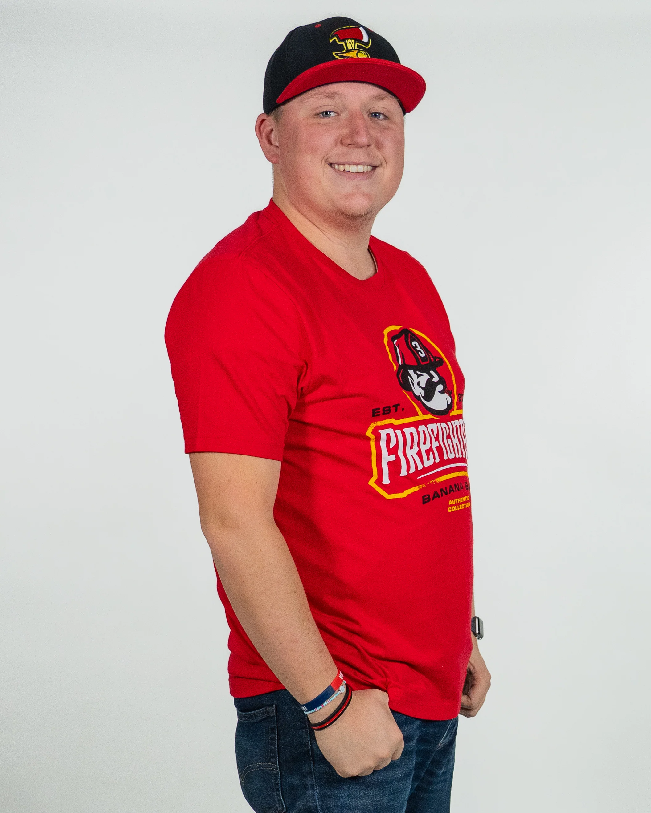Firefighters Fighter Head Short Sleeve Tee - Red - Image 3
