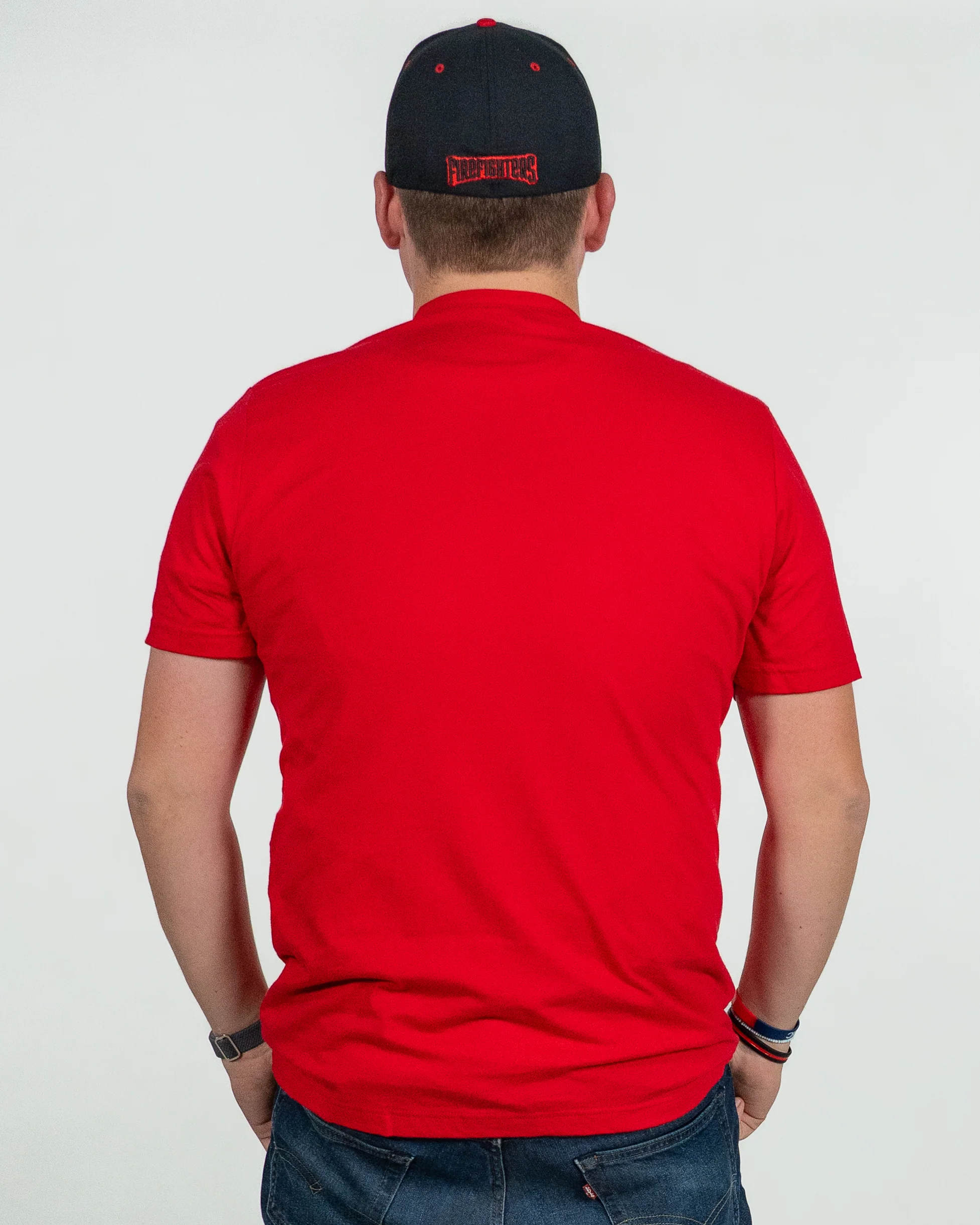 Firefighters Fighter Head Short Sleeve Tee - Red - Image 4