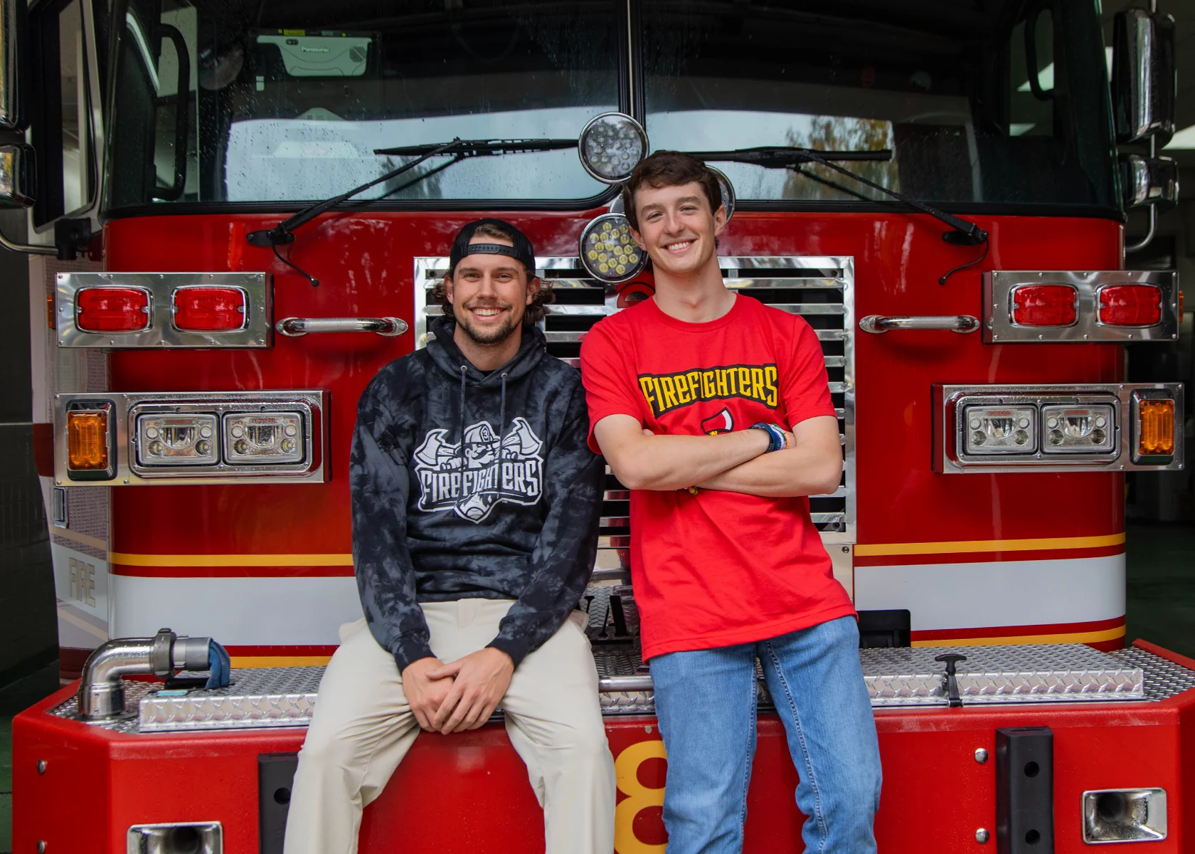 Firefighters Short Sleeve Wordmark Tee - Red - Image 3