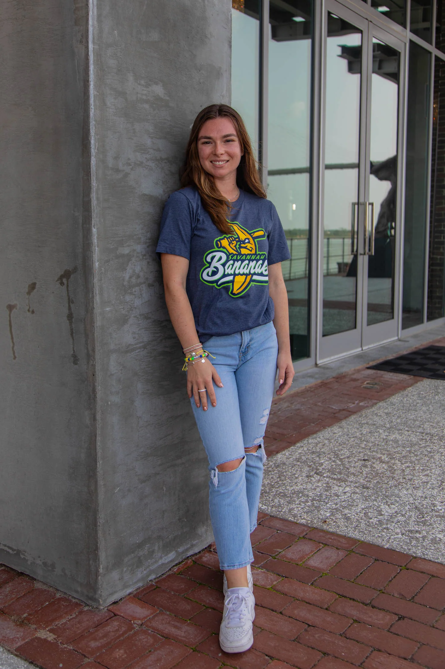 Bananas Short Sleeve Primary Logo Tee - Heathered Navy - Image 3