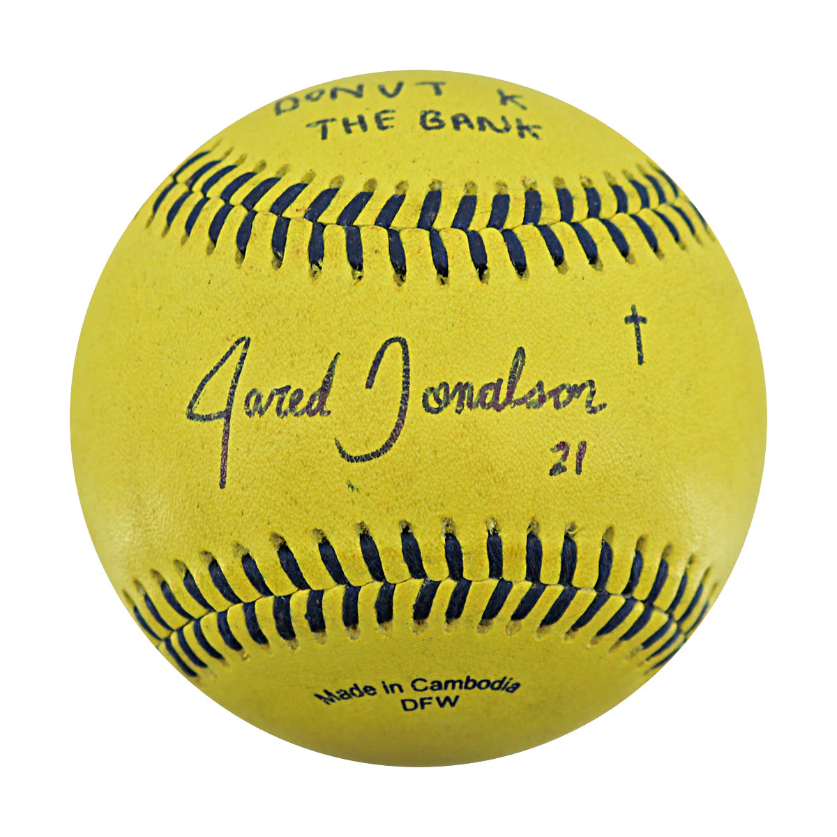 Jared Donaldson Signed Inscribed GU Banana Ball 7.26.25 Citizens Bank ParkĀ