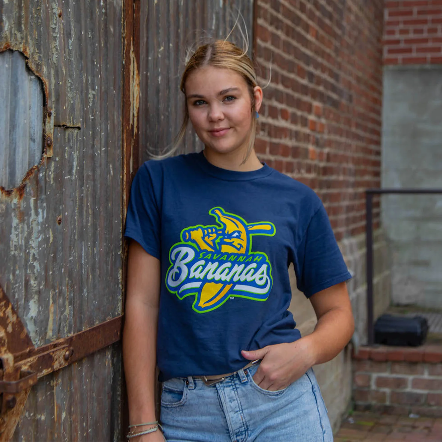 Bananas Short Sleeve Primary Logo Tee - Navy - Image 3