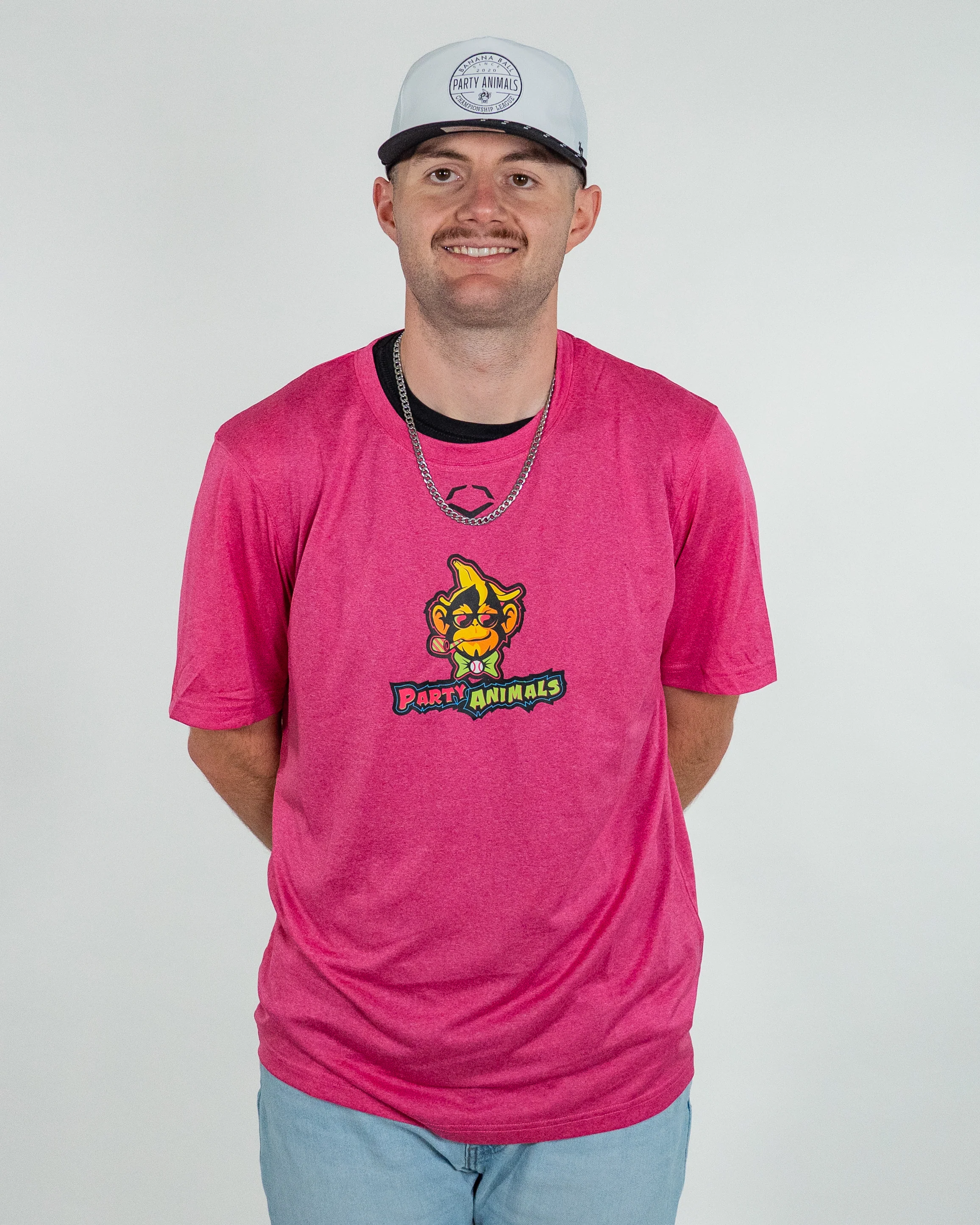 Party Animals EvoShield Primary Logo Short Sleeve Tech Tee - Pink - Image 2