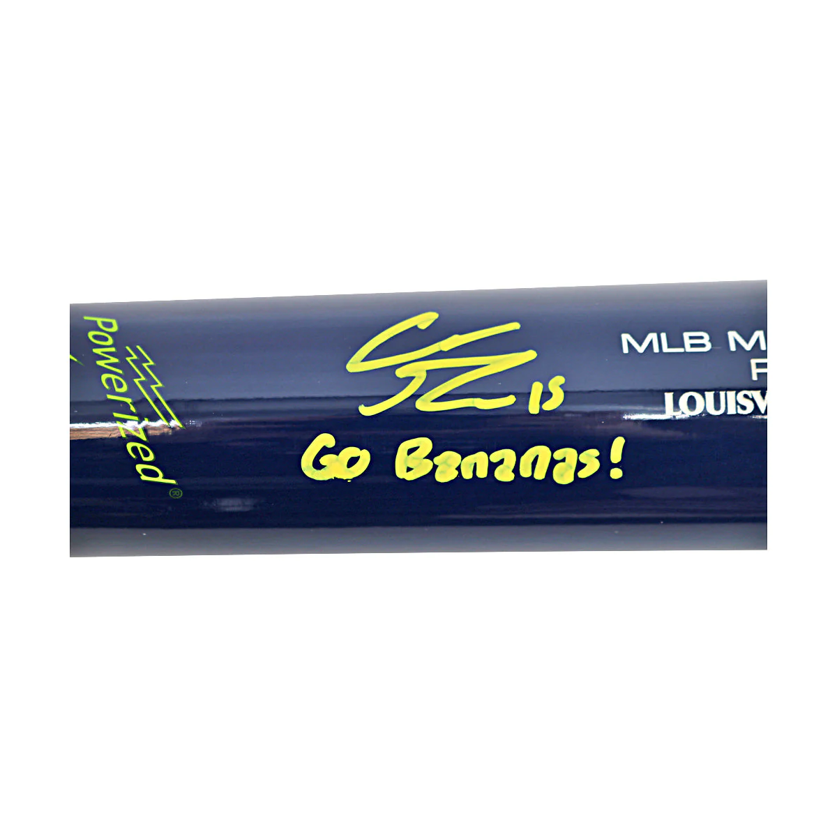 Robert Anthony Cruz Savannah Bananas Autographed Inscribed 'Go Bananas' LS RA13 Game Model 2025 Bat - Image 3