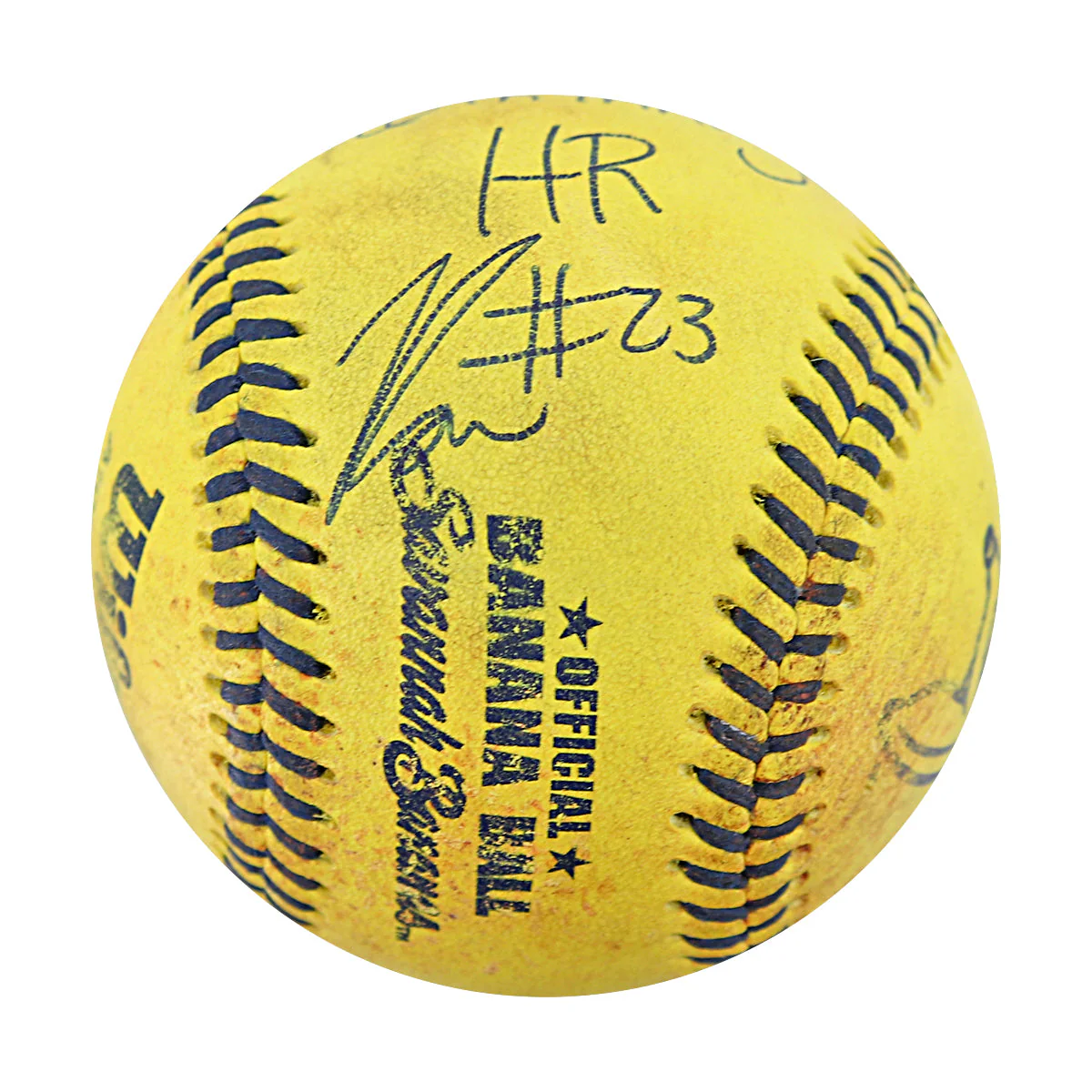 Ron Franklin Jr Autographed Inscribed Game Used Banana Ball w/Case 8.2.25 Camden Yards