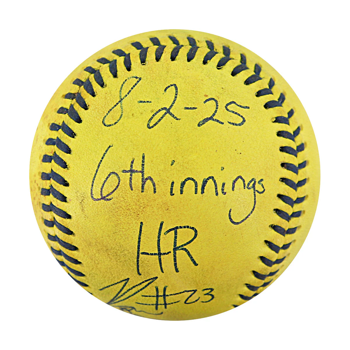 Ron Franklin Jr Autographed Inscribed Game Used Banana Ball w/Case 8.2.25 Camden Yards - Image 3