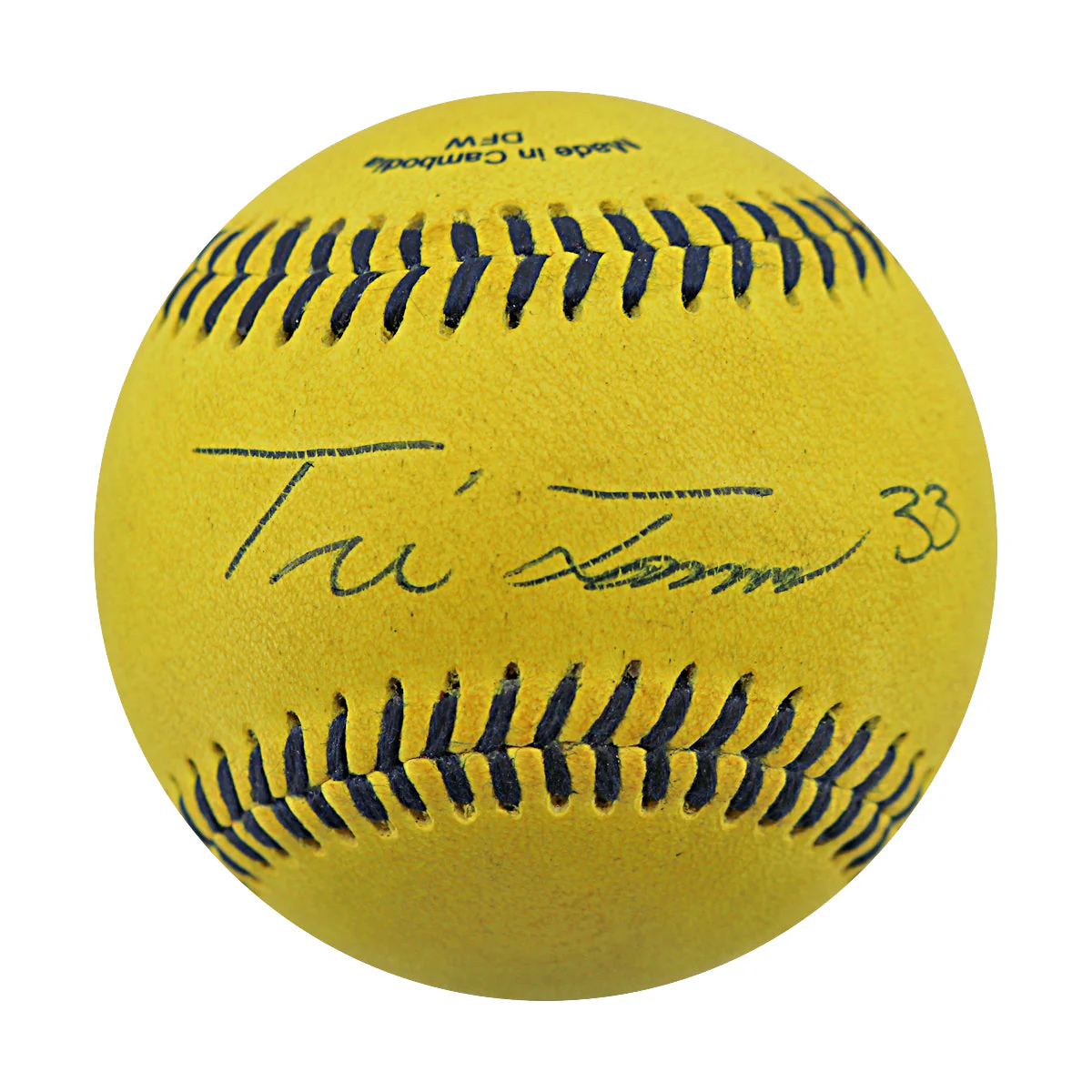 Tre Jones Autographed Game Used Banana Ball w/Case 6.14.25 Great American Ball Park