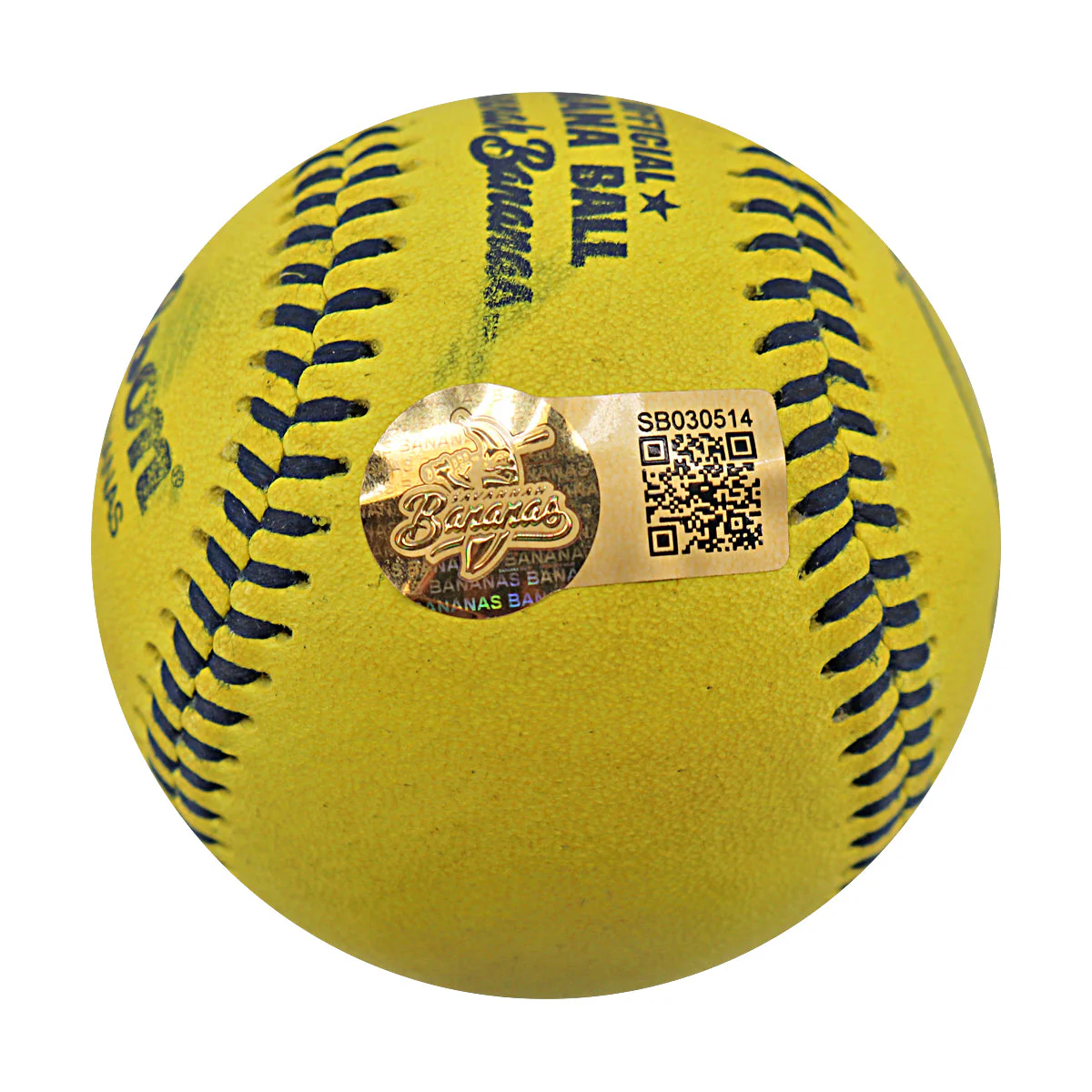 Tre Jones Autographed Game Used Banana Ball w/Case 6.14.25 Great American Ball Park - Image 7