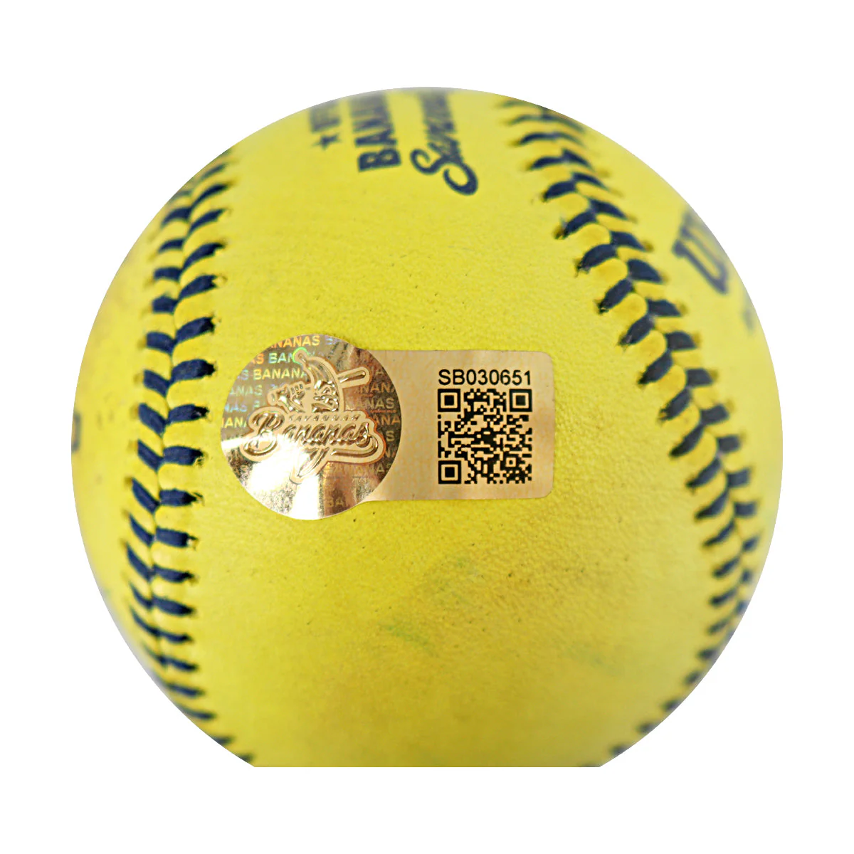 Ubaldo Jiminez Bananas Autographed Official Banana Ball w/Case 8.9.25 Coors Field  - Image 6