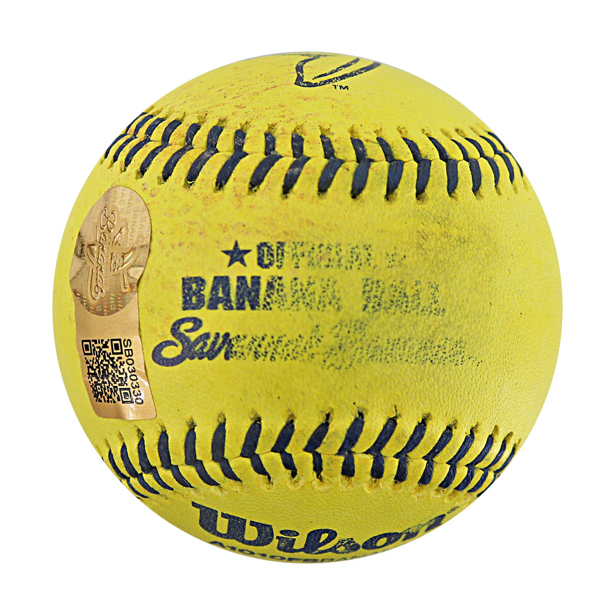 Wilson Ramos Autographed Game Used Banana Ball w/Case 6.27.25 Nationals Park  - Image 5