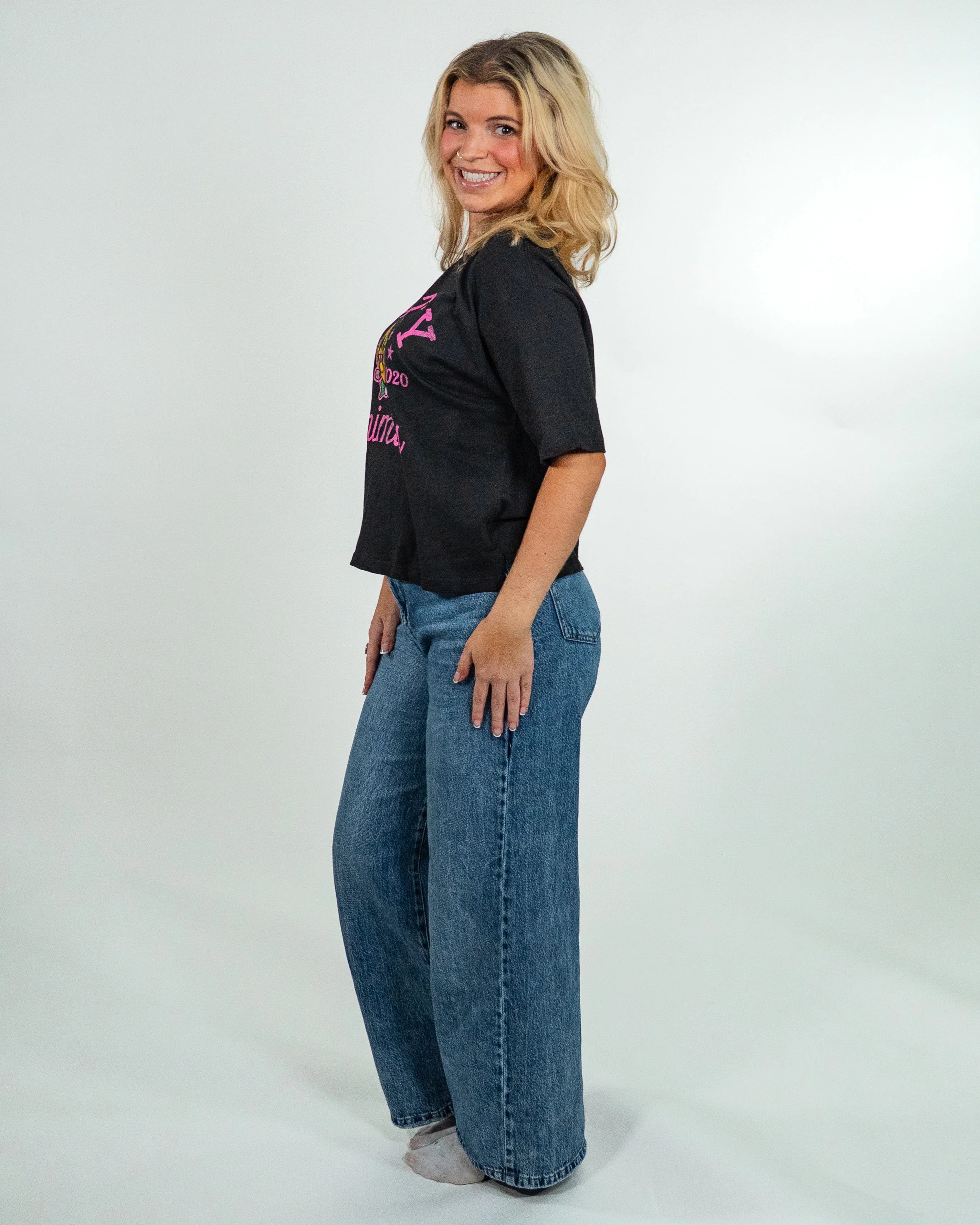 WOMEN'S Party Animals Jade Motley Mid Rise Tee - Image 3