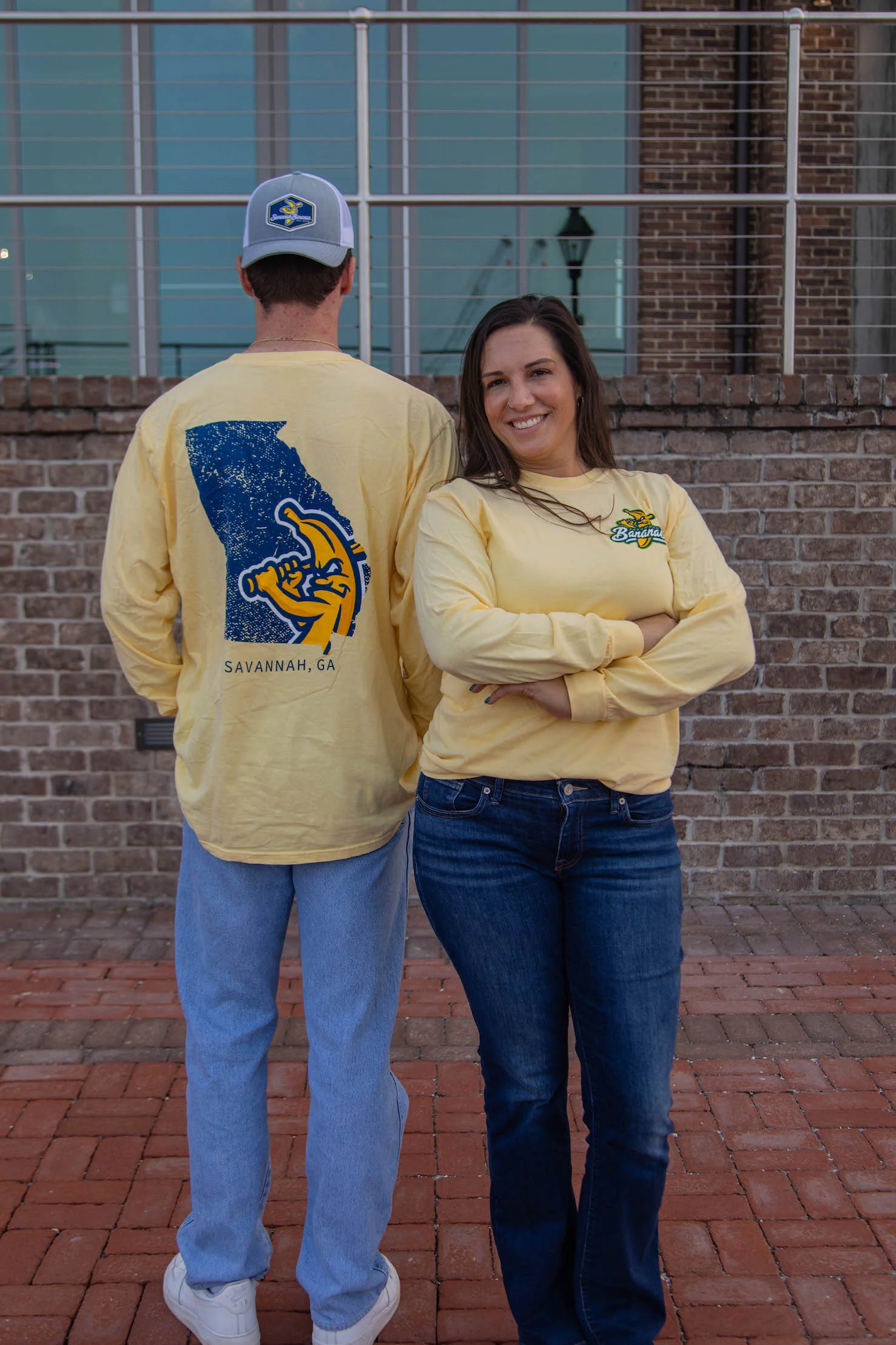 Bananas Long Sleeve Comfort Colors Tee - Yellow - Image 3